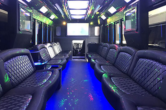 45-passenger limo bus int view