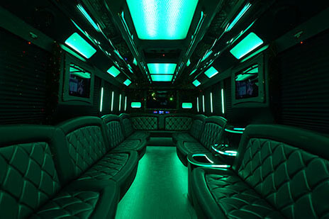 30-passenger limo bus interior