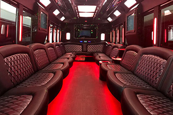 45-passenger limo bus interior