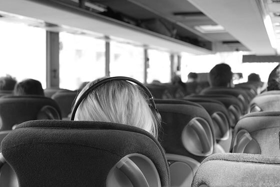 Shuttle bus interior